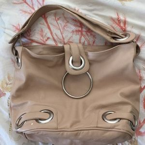 Handbag- Tan & Silver Shoulder Style